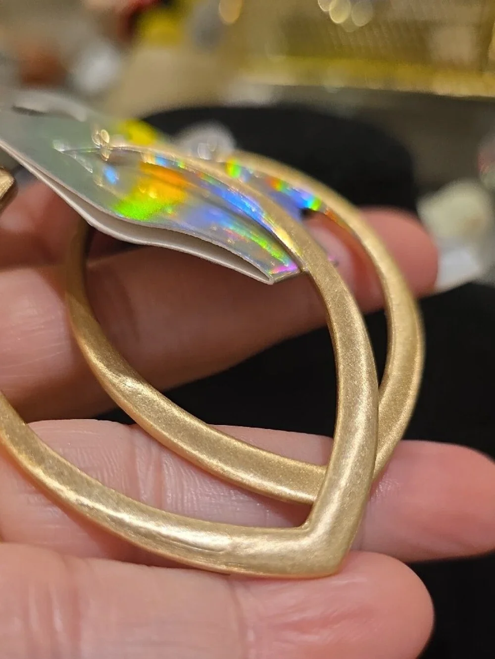 Source Unknown Gold Teardrop Hoop Earrings